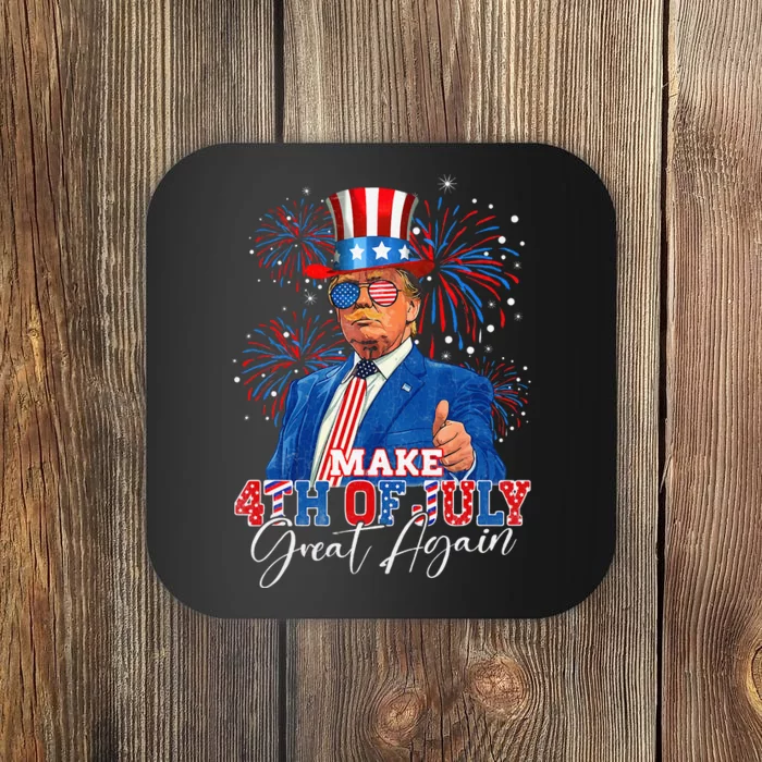 Make 4th Of July Great Again Patriotic Firework Donald Trump Coaster