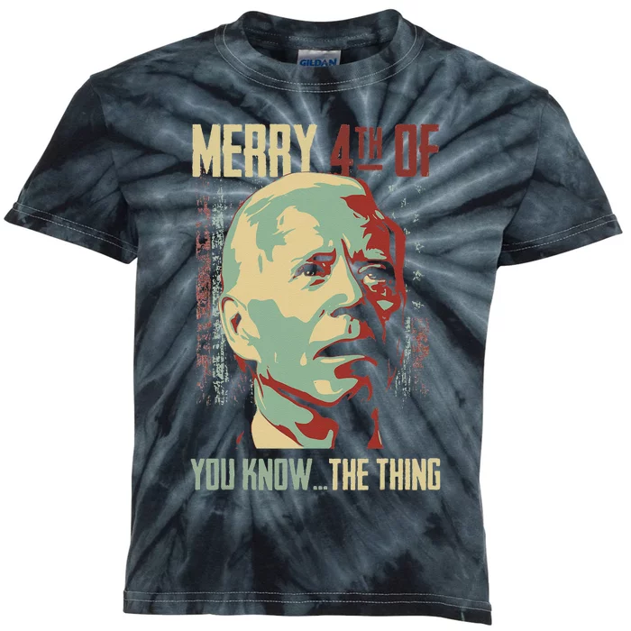 Merry 4th Of You Know... The Thing Memorial Happy 4th July Kids Tie-Dye T-Shirt