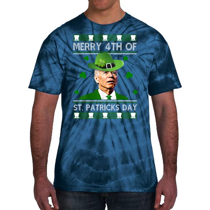 Merry 4th Of St Patrick's Day Funny Joe Biden Tie-Dye T-Shirt