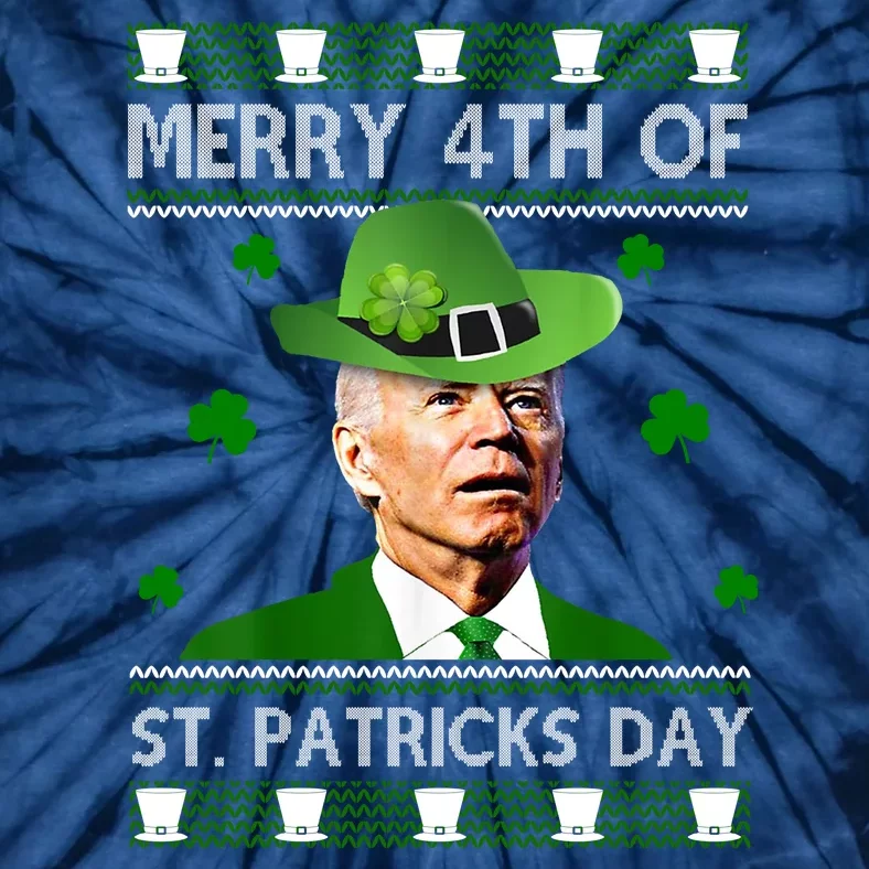 Merry 4th Of St Patrick's Day Funny Joe Biden Tie-Dye T-Shirt