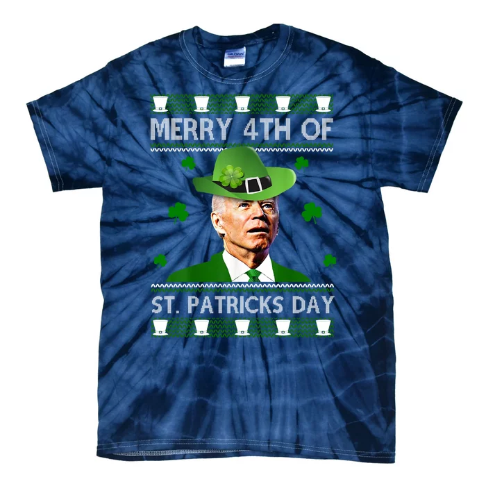 Merry 4th Of St Patrick's Day Funny Joe Biden Tie-Dye T-Shirt