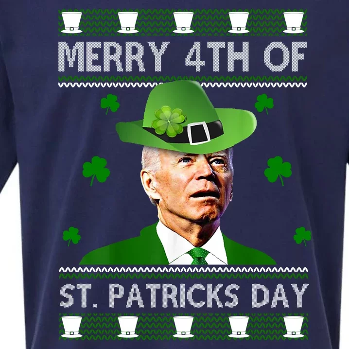 Merry 4th Of St Patrick's Day Funny Joe Biden Sueded Cloud Jersey T-Shirt