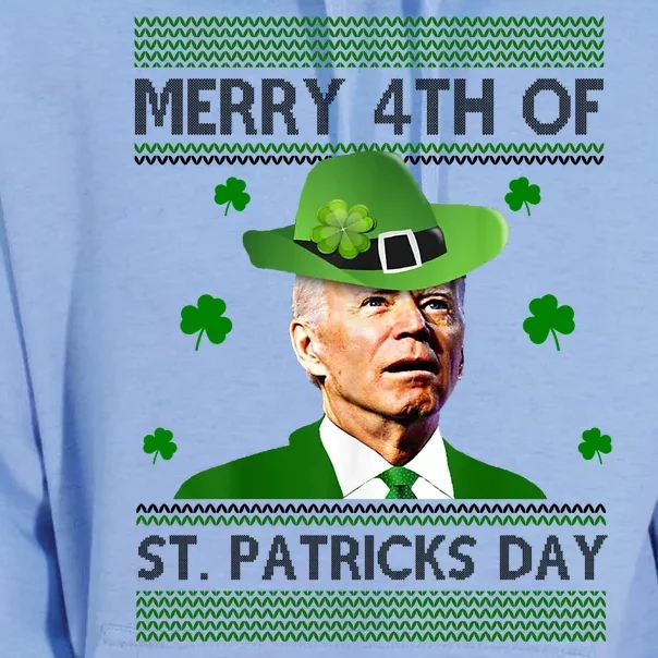 Merry 4th Of St Patrick's Day Funny Joe Biden Unisex Surf Hoodie