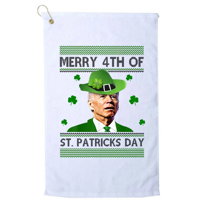 Merry 4th Of St Patrick's Day Funny Joe Biden Platinum Collection Golf Towel