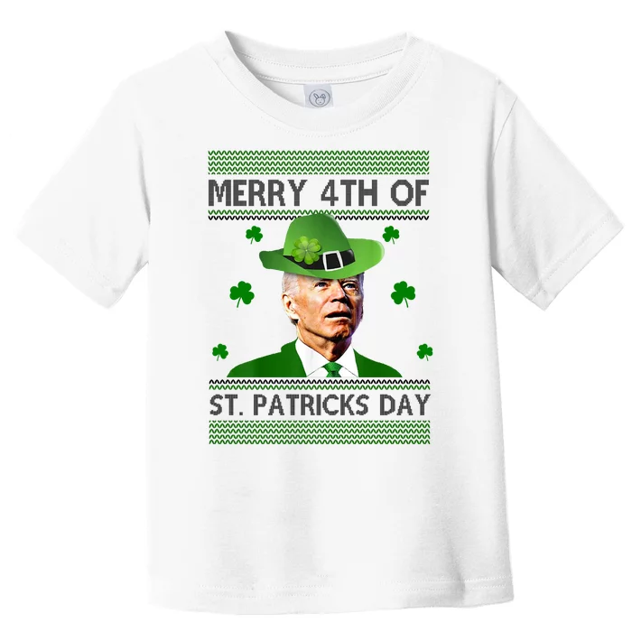 Merry 4th Of St Patrick's Day Funny Joe Biden Toddler T-Shirt