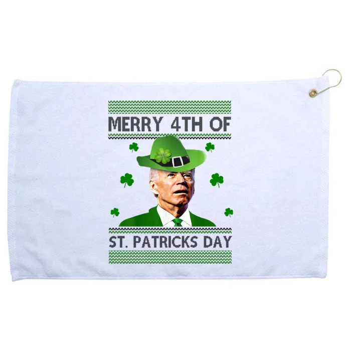 Merry 4th Of St Patrick's Day Funny Joe Biden Grommeted Golf Towel