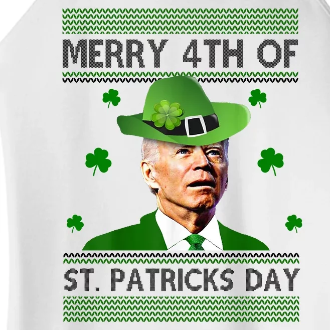 Merry 4th Of St Patrick's Day Funny Joe Biden Women’s Perfect Tri Rocker Tank