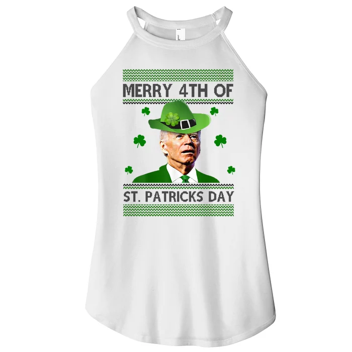 Merry 4th Of St Patrick's Day Funny Joe Biden Women’s Perfect Tri Rocker Tank