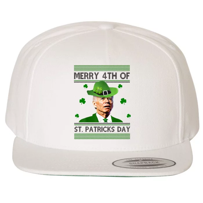 Merry 4th Of St Patrick's Day Funny Joe Biden Wool Snapback Cap