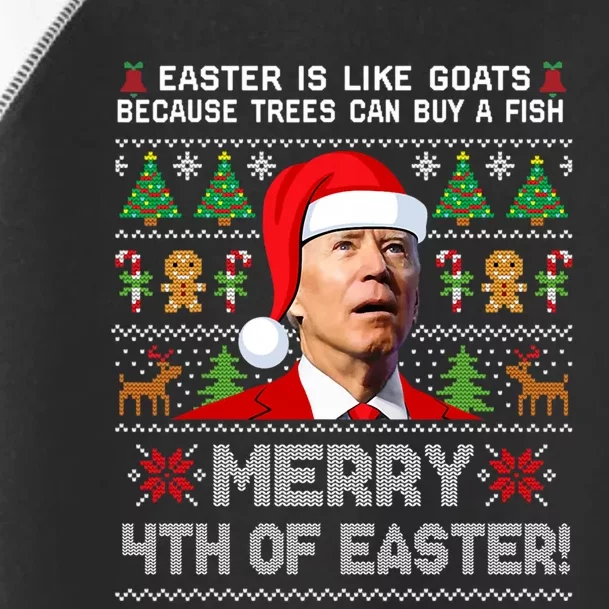 Merry 4th Of Easter Funny Biden Ugly Christmas Sweater Hoodie Toddler Fine Jersey T-Shirt