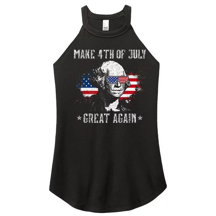 Make 4th Of July Great Again Funny Sunglasses Us Patriotic Women’s Perfect Tri Rocker Tank