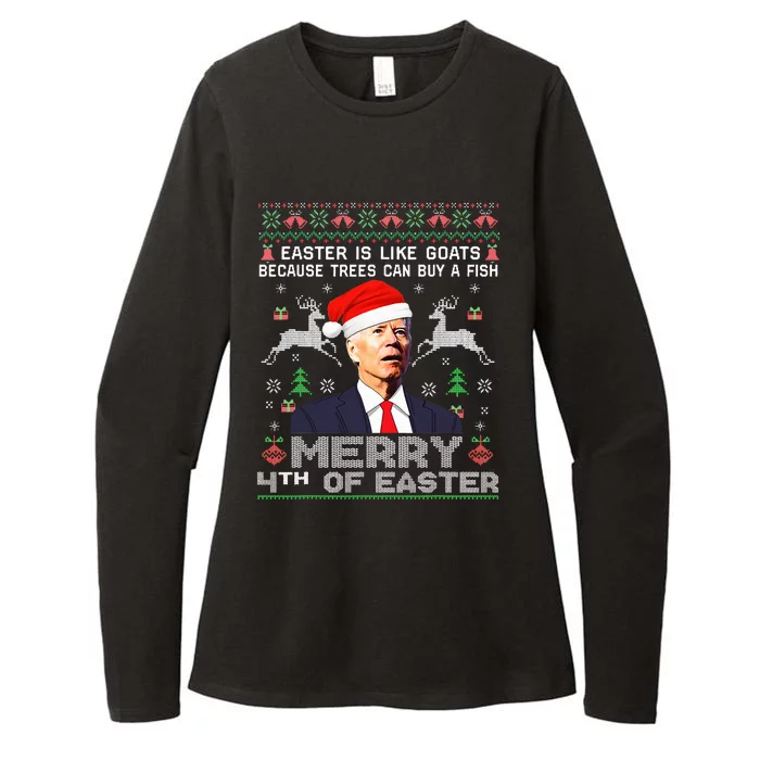 Merry 4th Of Easter Funny Biden Ugly Christmas Sweater Womens CVC Long Sleeve Shirt