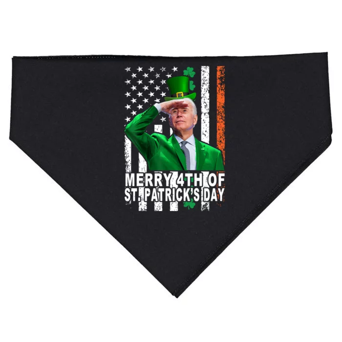 Merry 4th Of St PatrickS Day Joe Biden Leprechaun Hat Gift USA-Made Doggie Bandana