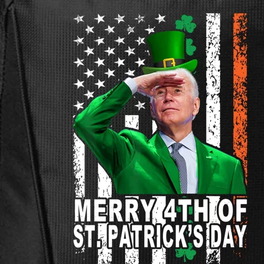 Merry 4th Of St PatrickS Day Joe Biden Leprechaun Hat Gift City Backpack