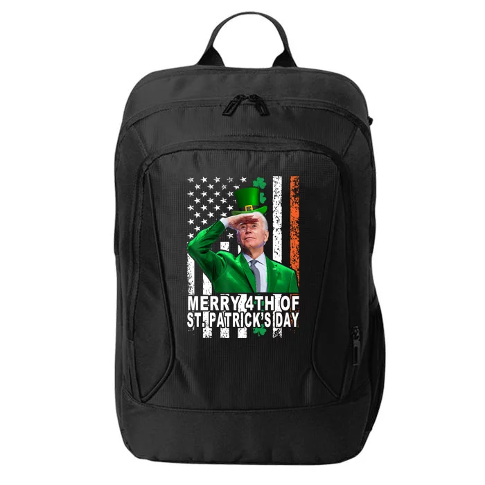 Merry 4th Of St PatrickS Day Joe Biden Leprechaun Hat Gift City Backpack