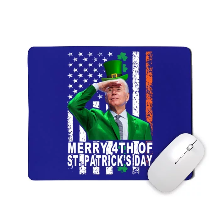 Merry 4th Of St PatrickS Day Joe Biden Leprechaun Hat Gift Mousepad