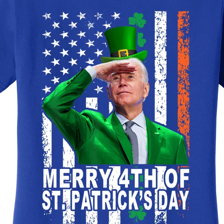 Merry 4th Of St PatrickS Day Joe Biden Leprechaun Hat Gift Women's T-Shirt