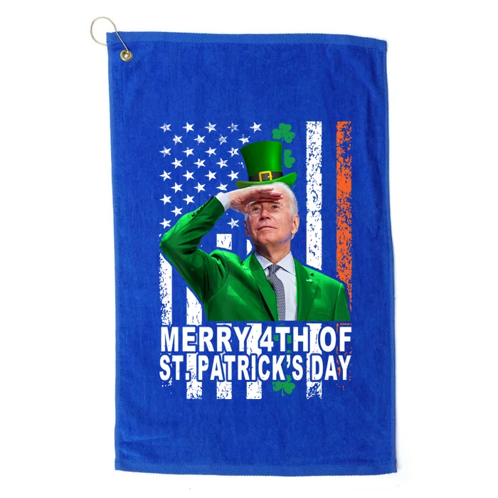 Merry 4th Of St PatrickS Day Joe Biden Leprechaun Hat Gift Platinum Collection Golf Towel