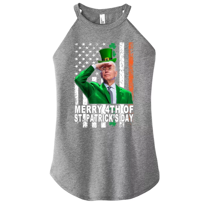 Merry 4th Of St PatrickS Day Joe Biden Leprechaun Hat Gift Women’s Perfect Tri Rocker Tank