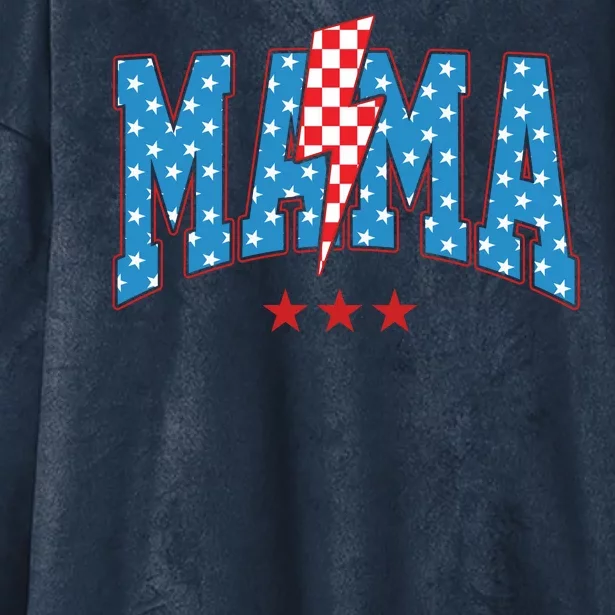 Mama 4th Of July Usa Festive Hooded Wearable Blanket