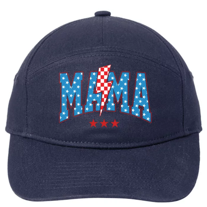 Mama 4th Of July Usa Festive 7-Panel Snapback Hat