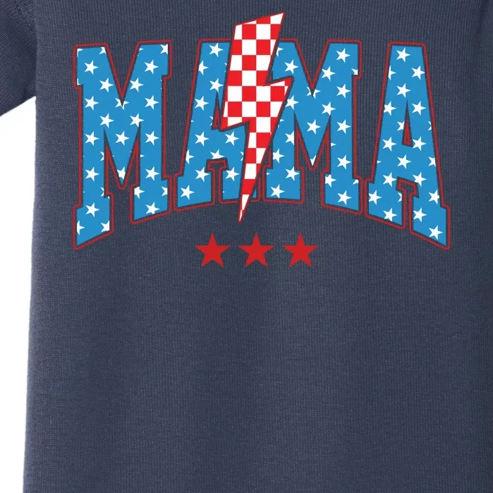 Mama 4th Of July Usa Festive Baby Bodysuit