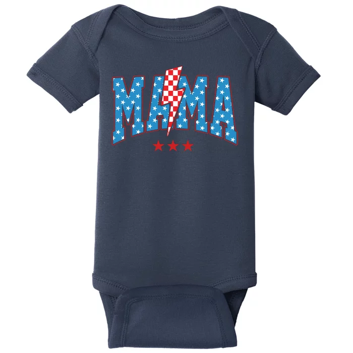 Mama 4th Of July Usa Festive Baby Bodysuit