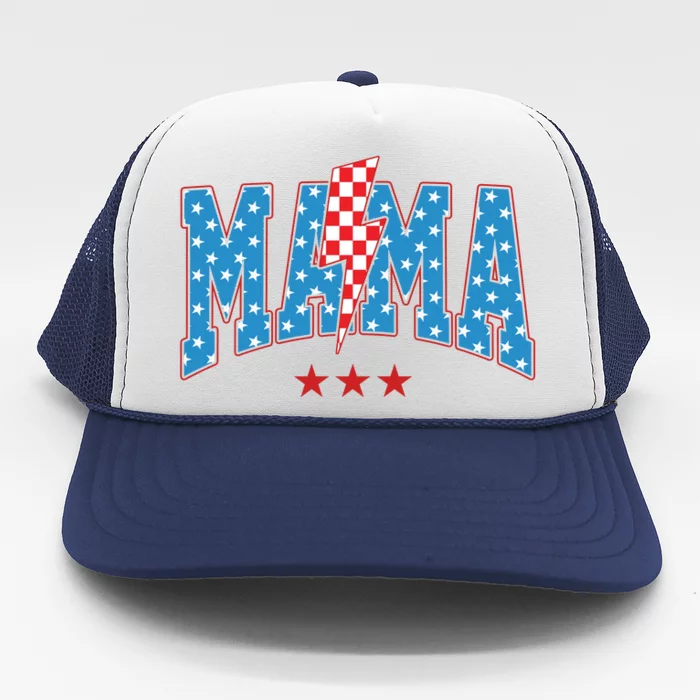 Mama 4th Of July Usa Festive Trucker Hat