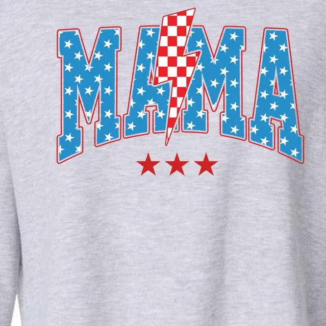 Mama 4th Of July Usa Festive Cropped Pullover Crew