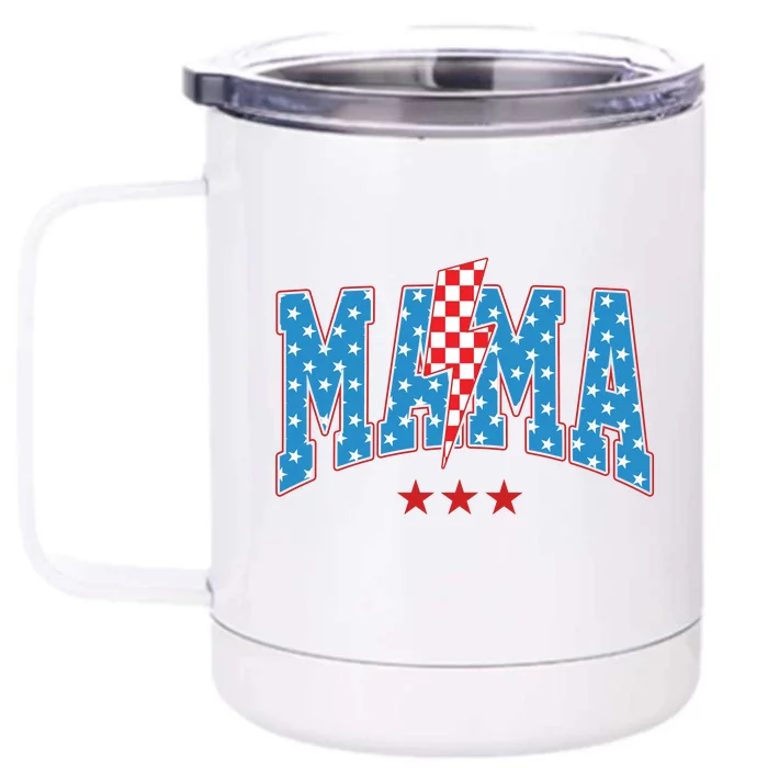 Mama 4th Of July Usa Festive Front & Back 12oz Stainless Steel Tumbler Cup