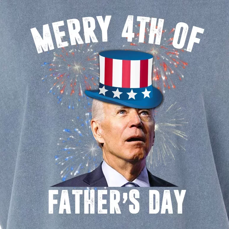 Merry 4th Of Father's Day Joe Biden Funny Gift For Dad Garment-Dyed Women's Muscle Tee