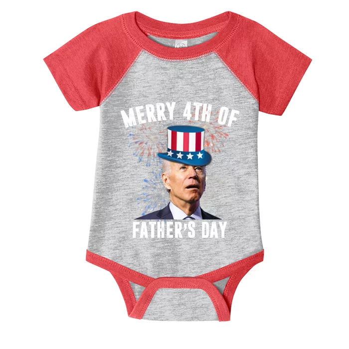 Merry 4th Of Father's Day Joe Biden Funny Gift For Dad Infant Baby Jersey Bodysuit