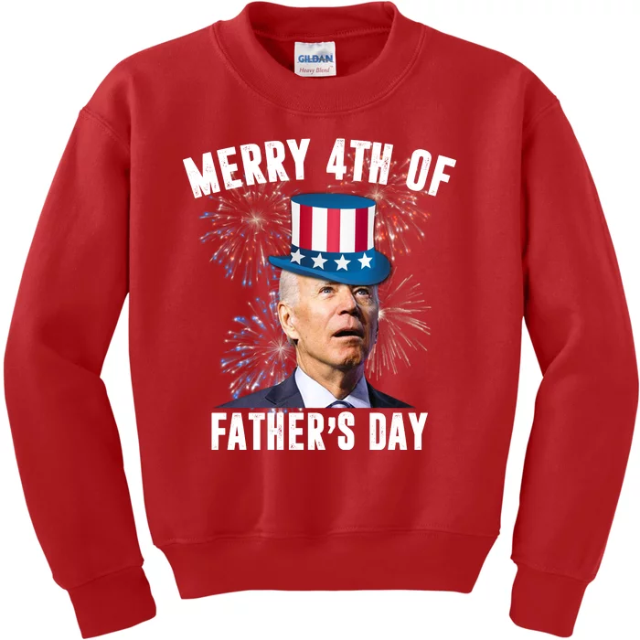 Merry 4th Of Father's Day Joe Biden Funny Gift For Dad Kids Sweatshirt