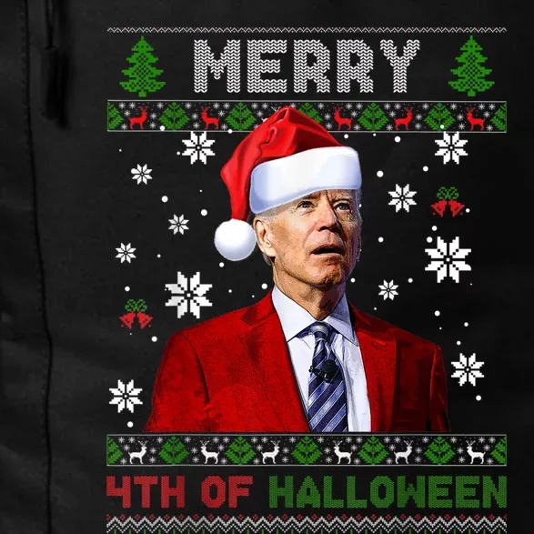 Merry 4th Of Halloween Funny Biden Ugly Christmas Sweater Daily Commute Backpack