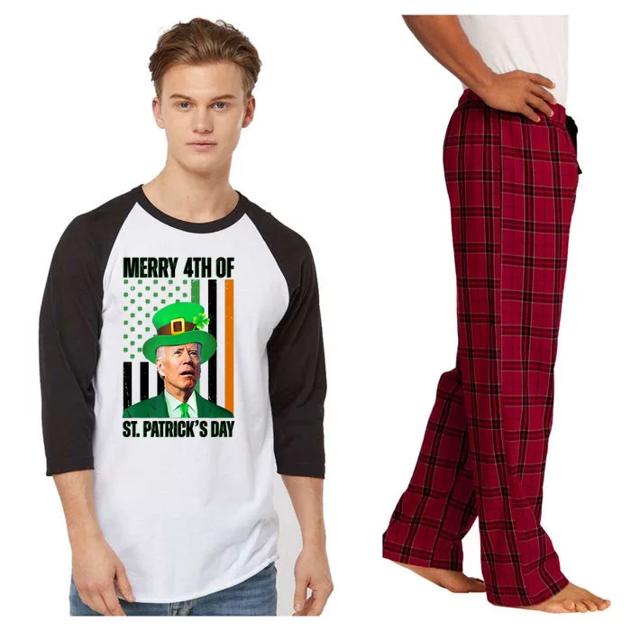 Merry 4th Of St Patricks Day Joe Biden Funny Holiday Raglan Sleeve Pajama Set