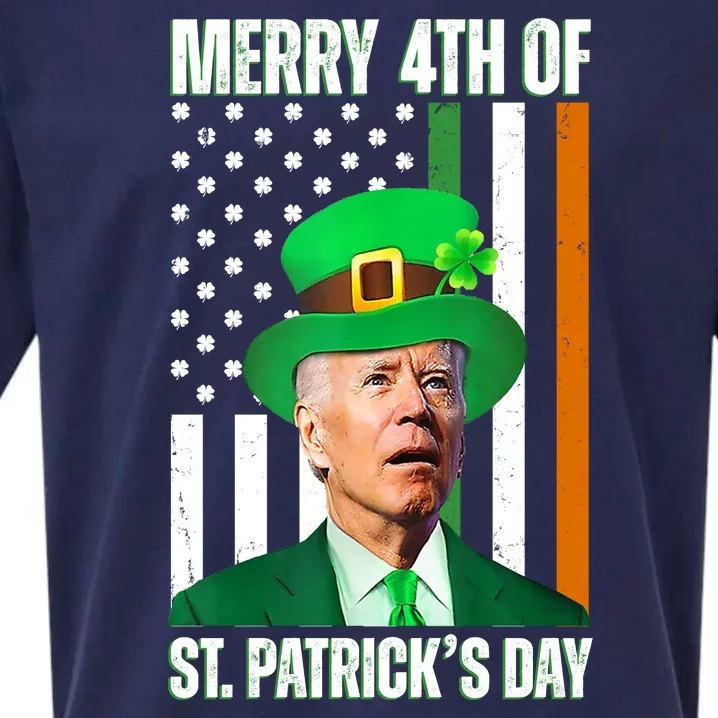 Merry 4th Of St Patricks Day Joe Biden Funny Holiday Sueded Cloud Jersey T-Shirt