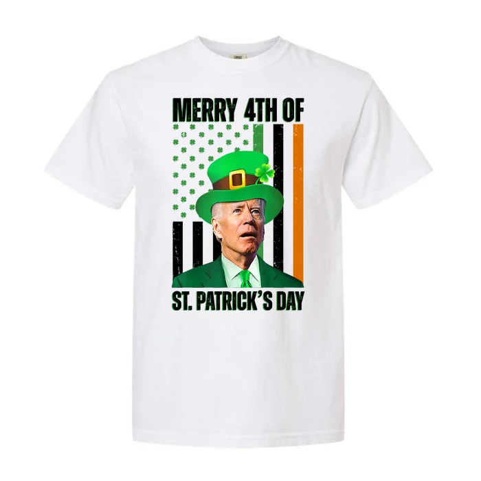 Merry 4th Of St Patricks Day Joe Biden Funny Holiday Garment-Dyed Heavyweight T-Shirt