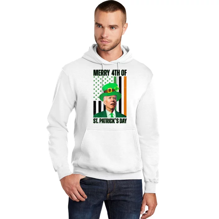 Merry 4th Of St Patricks Day Joe Biden Funny Holiday Hoodie