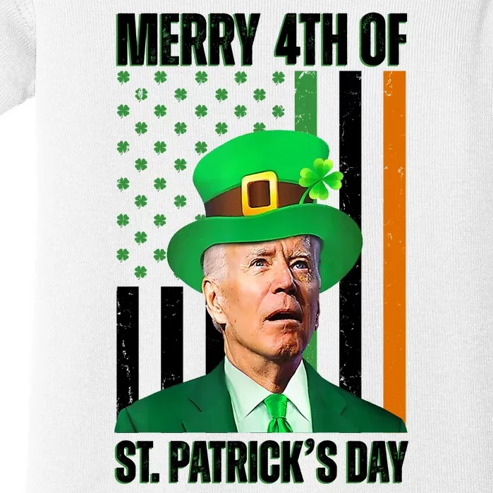 Merry 4th Of St Patricks Day Joe Biden Funny Holiday Baby Bodysuit