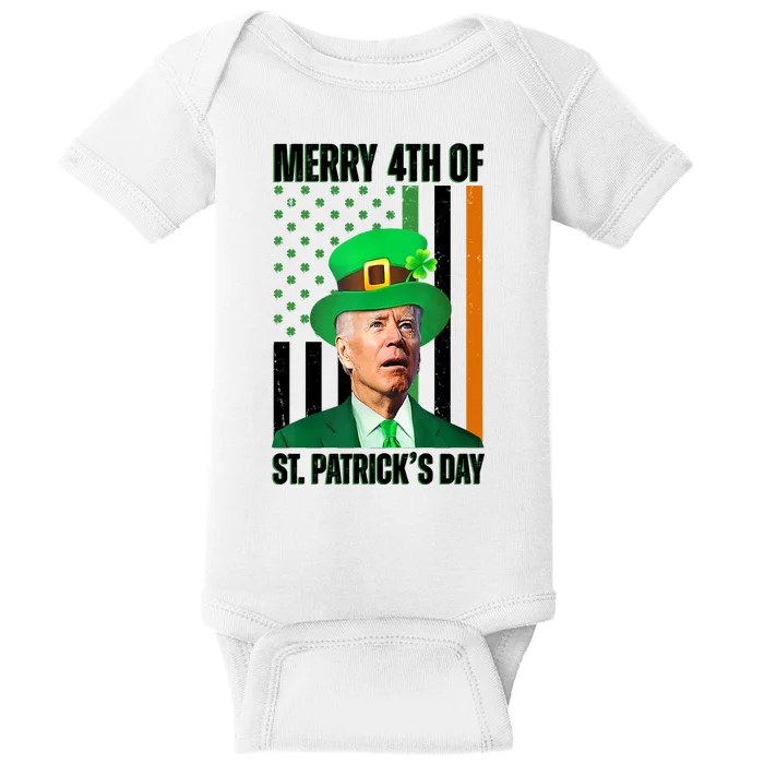 Merry 4th Of St Patricks Day Joe Biden Funny Holiday Baby Bodysuit