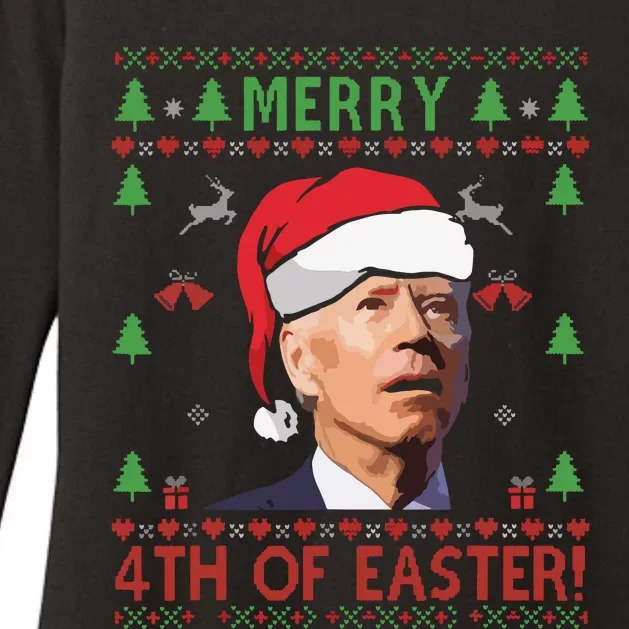 Merry 4th Of Easter Funny Joe Biden Christmas Womens CVC Long Sleeve Shirt