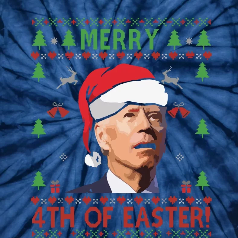 Merry 4th Of Easter Funny Joe Biden Christmas Tie-Dye T-Shirt