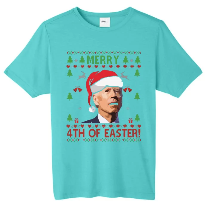 Merry 4th Of Easter Funny Joe Biden Christmas ChromaSoft Performance T-Shirt