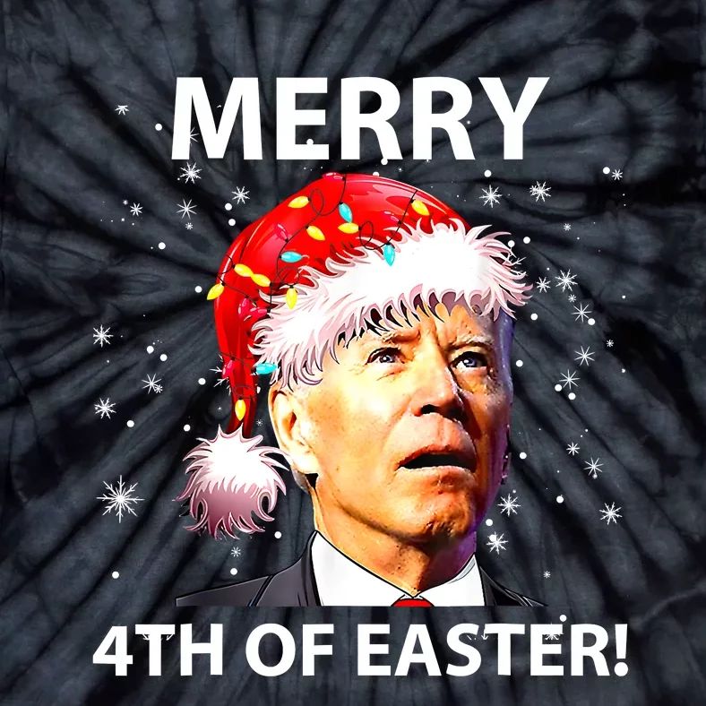 Merry 4th Of Easter Funny Joe Biden Christmas Ugly Sweater Tie-Dye T-Shirt