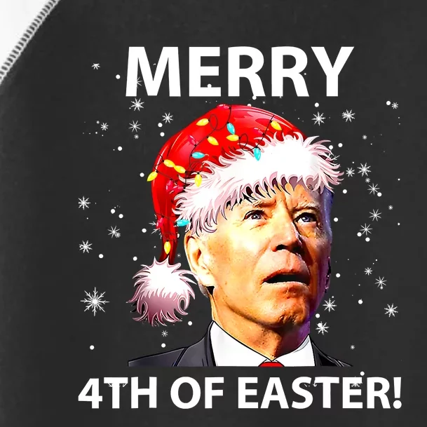 Merry 4th Of Easter Funny Joe Biden Christmas Ugly Sweater Toddler Fine Jersey T-Shirt