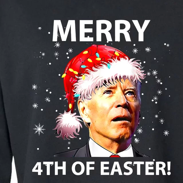 Merry 4th Of Easter Funny Joe Biden Christmas Ugly Sweater Cropped Pullover Crew