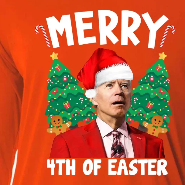 Merry 4th Of Easter Funny Joe Biden Holiday Cooling Performance Long Sleeve Crew