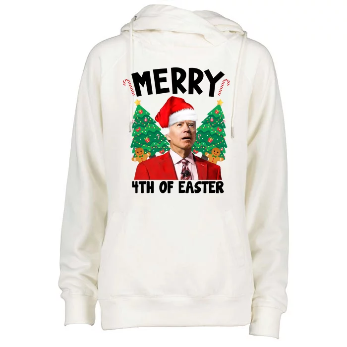 Merry 4th Of Easter Funny Joe Biden Holiday Womens Funnel Neck Pullover Hood