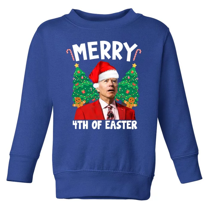 Merry 4th Of Easter Funny Joe Biden Holiday Toddler Sweatshirt