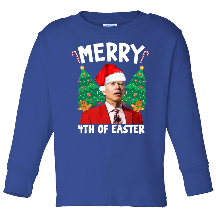 Merry 4th Of Easter Funny Joe Biden Holiday Toddler Long Sleeve Shirt